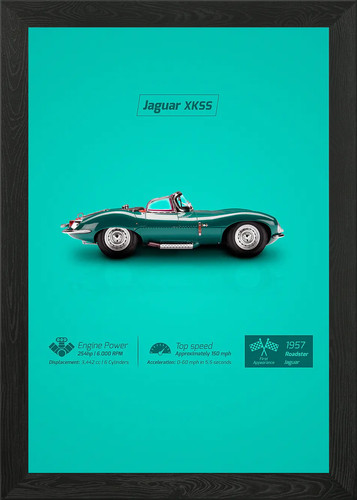 Jaguar xkss framed wall - framed, art