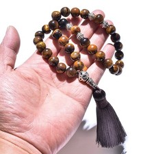 Tiger Eye Rosary Prayer Islamic Beads Tasbih Gemstone سبحه مسبحة حجر عين النمر