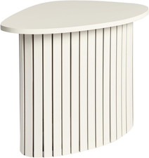 Side Table Ribbed Wood Frame
