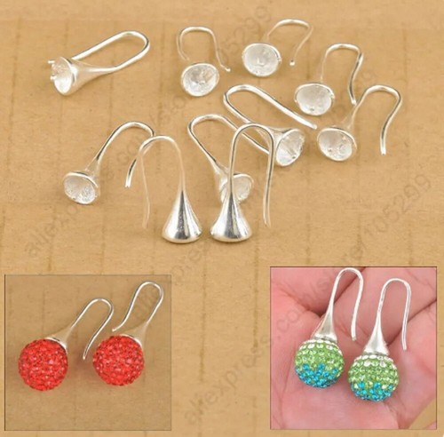 Silver plated earring - silver, bail