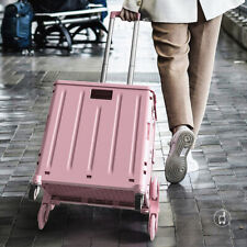 Collapsible Basket Grocery Shopping Cart Utility Trolley 8 Wheels Stair Climbing