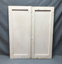 Pair Vintage Shabby White Wood