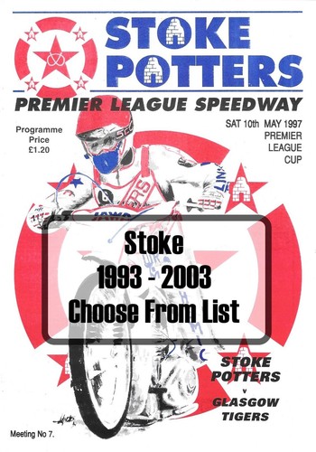 Stoke speedway programmes 1993 - stoke,