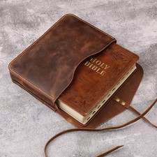 Personalised Genuine Leather Bible Cover Case Christian Gift for Men Women