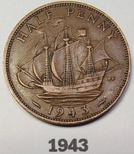 1943 George VI Half Penny