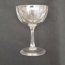 Victorian Champagne Saucer / Coupe Cocktail Glass Oval Cuts Antique