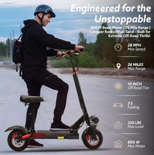 J01 Foldable Electric Scooter Adults with Seat 48V15AH 10in Off Road Vacuum Tyre