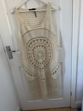 Threadbare asos crochet midi dress with fringe Cover Up Beach Festival 12  