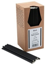 Paper Straws Black 250 x 8"