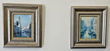 Pair of Vintage Venetian Canal Prints – Ivars Jansons – Framed Wall Art