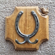 Wrenman Bob Hunter Yorkshire Oak Horseshoe Coat Hook Mouseman Apprentice Carved
