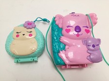 Bundle of 2 Polly Pocket Animal Compact Playsets Koala & Hedgehog