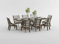 9 PC 95 INCH BROWN OAK FINISH