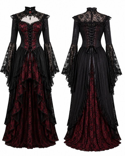 Women gothic victorian dress - women's,