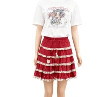 Vintage 80s red - mini, skirt