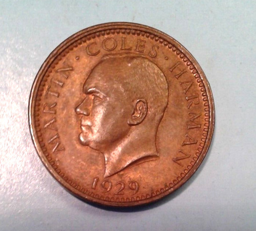 Lundy half puffin coin1929 - half, coin1929.