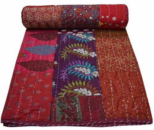 Twin vintage patchwork kantha - twin,