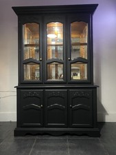 Stunning black Glass Display Cabibet, Hutch, Dresser