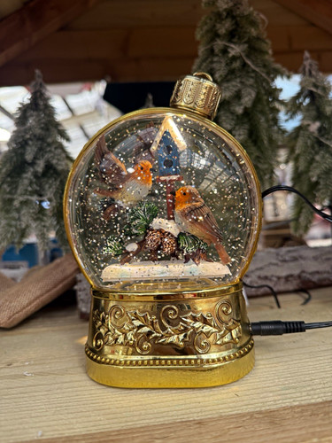 Christmas robin snow globe - christmas,