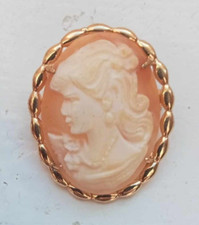 Art Deco Gold Tone Cameo