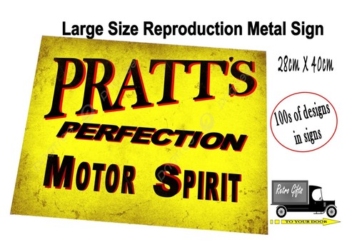 Vintage pratt oil - metal, sign