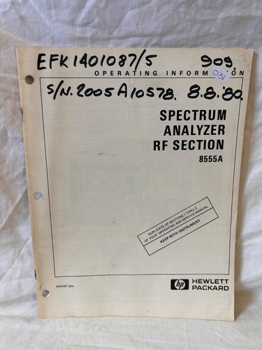 Hewlett packard 8555a - hewlett,