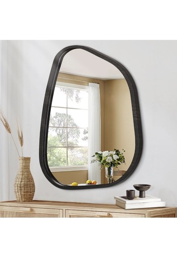 Black asymmetrical wall mirror - asymmetrical,