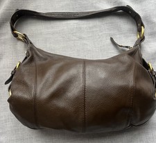 Ri2k Leather Handbag Brown Stitch Gold Metal fittings Vintage Y2 K