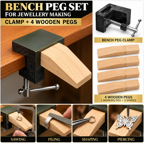 Jewellers bench peg clamp 4 - peg, +