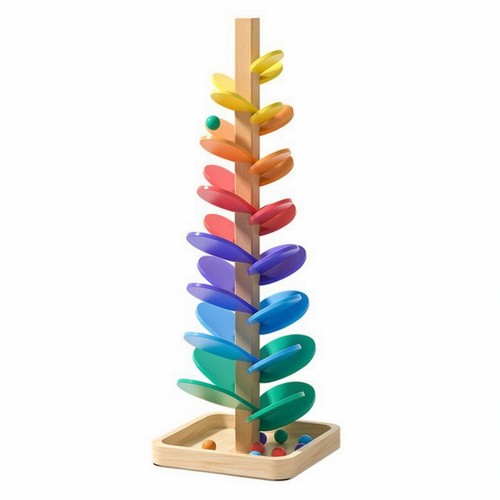 Wooden marble run music tree - wooden,