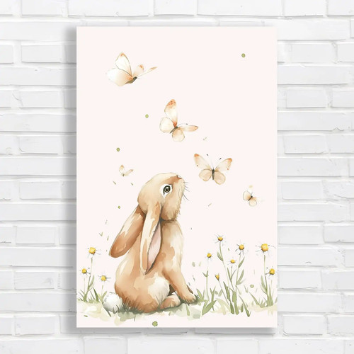 Whimsical rabbit and butterfly - whimsical,