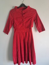 Lindi Bop Red Midi Dress with Bolero Jacket  Size 10