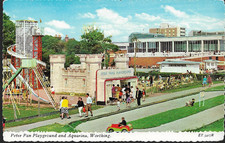 Worthing, W Sussex - Peter Pan Playground, Aquarina - Valentine postcard c.1960s