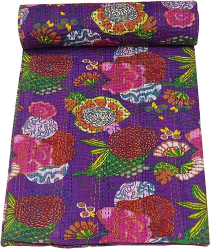 Indian vintage kantha quilt - vintage,