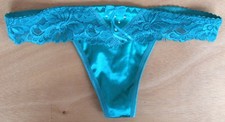 Ladies/Girls size 8-10 Satin Look thong nickers panties briefs with bling Green