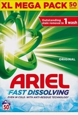 Ariel Original Fast Dissolving Washing Powder 50 Washes 3kg