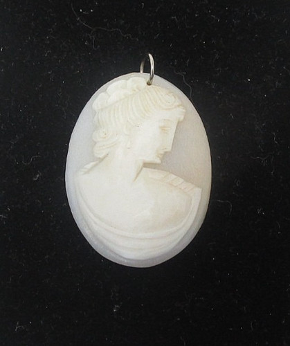 Hand carved shell cameo - hand,