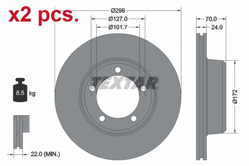 Pcs front brake disc rotos - x2,