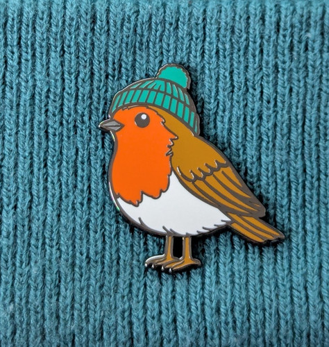 Robin enamel pin - enamel, bird