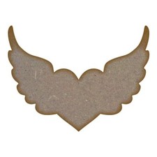 Heart with Wings MDF Laser Cut