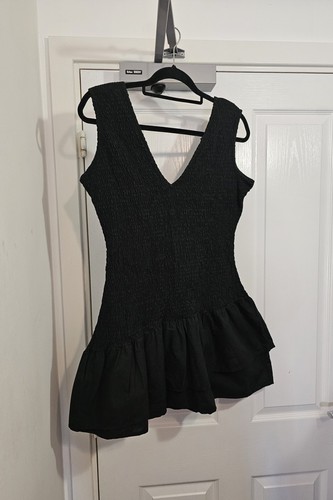 Boohoo black cotton - black, shirred