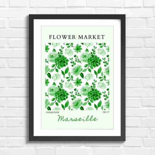 Floral market botanical green - botanical,