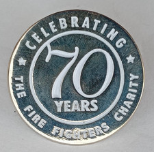The Firefighters 70 Years Celebration Metal Pin Badge.    PB6-1038