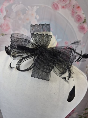 Black fascinator headband - black,