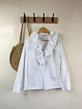 ZARA Ruffle Collar White Shirt