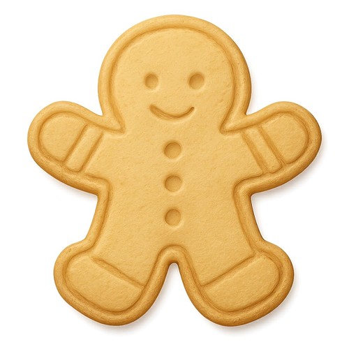 Gingerbread man with mittens - man,
