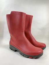 Solognac Red Decathlon Calf Length Wellies Wellington Boots Size UK 4/5 EU 37/38