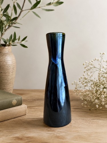 Studio pottery vase - studio, blue