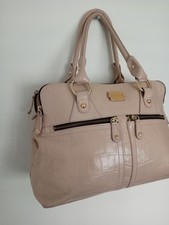 MODALU PIPPA Shoulder Bag Beige Croc Leather Shoulder Grab Handbag