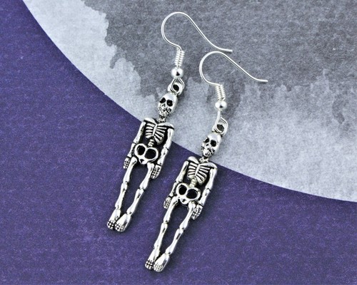 Skeleton earrings gothic - skeleton,